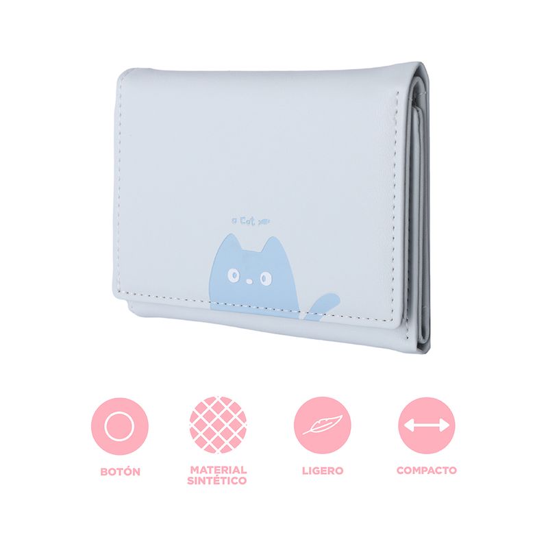 Cartera-con-Estampa-de-Gato-Serie-Miniso-Azul-Claro-3-26525