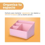 Organizador-Plastico-de-4-Compartimentos-para-Escritorio-Serie-Miniso-Rosa-4-26286