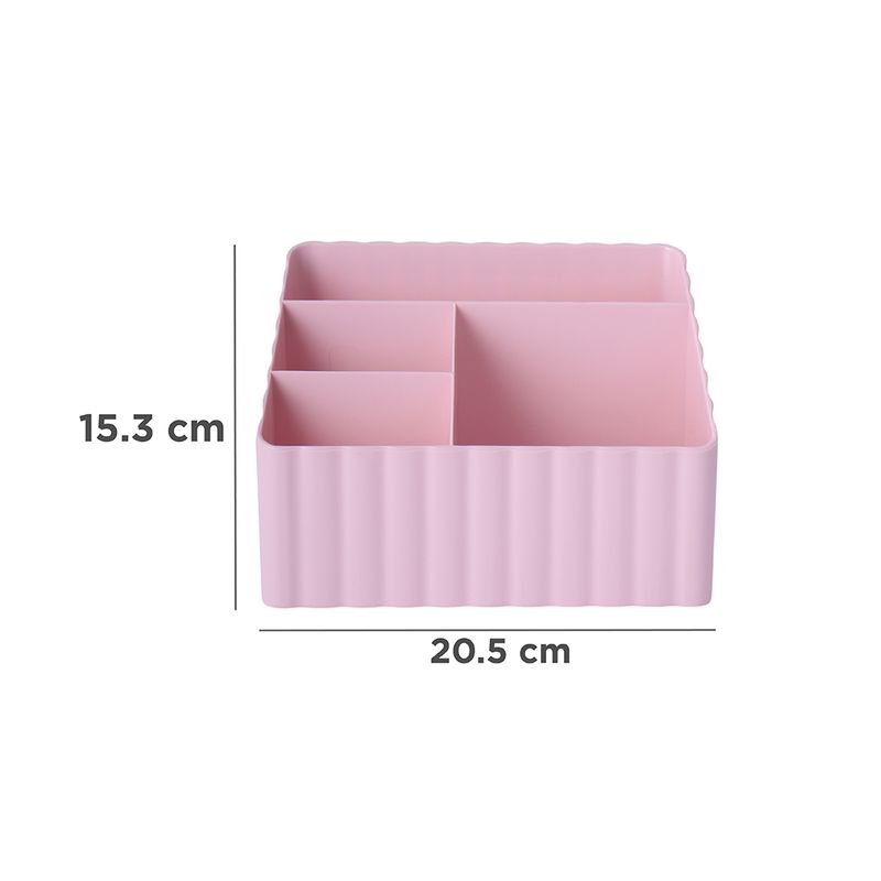 Organizador-Plastico-de-4-Compartimentos-para-Escritorio-Serie-Miniso-Rosa-6-26286