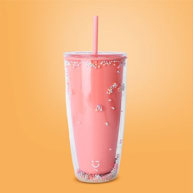 Vaso Plastico de Doble Pared 730 Ml Serie Miniso Naranja