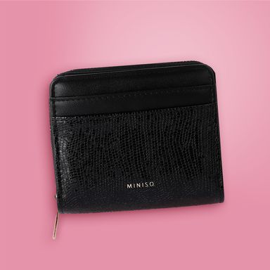 Cartera para Mujer con Textura Granulada Serie Miniso Negro