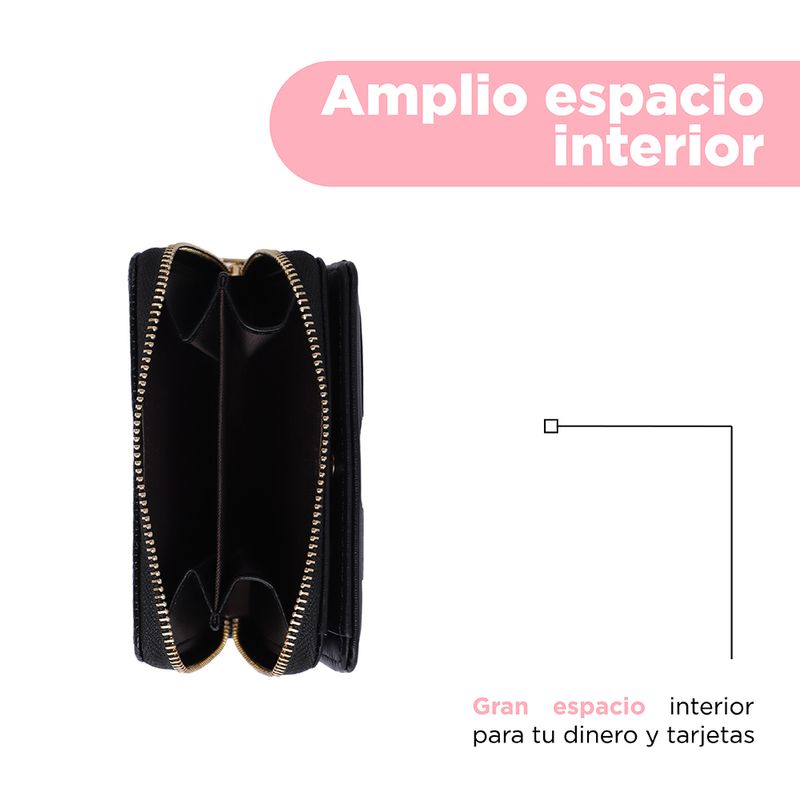 Cartera-para-Mujer-con-Textura-Granulada-Serie-Miniso-Negro-4-26458