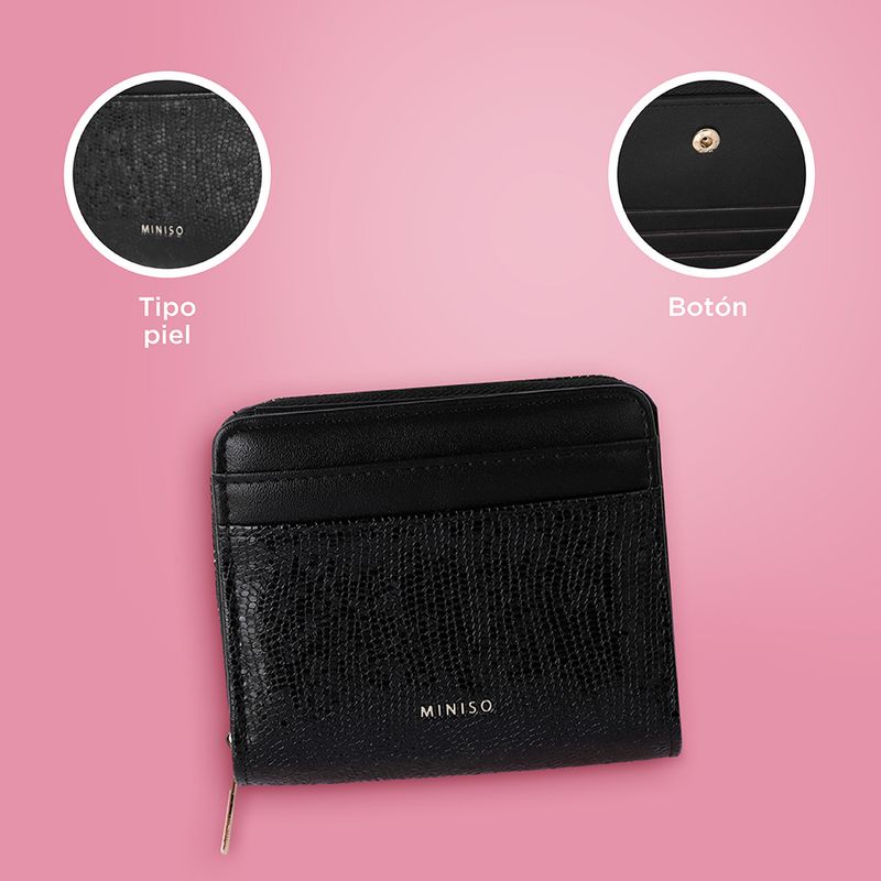 Cartera-para-Mujer-con-Textura-Granulada-Serie-Miniso-Negro-5-26458