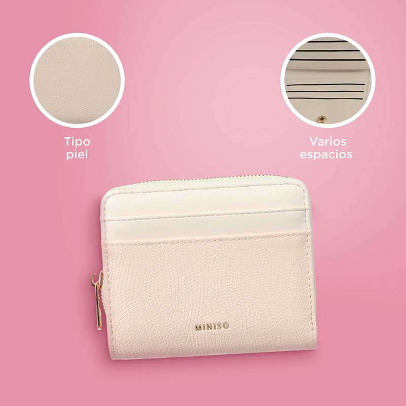 Cartera-para-Mujer-con-Textura-Granulada-Serie-Miniso-Beige-5-26459