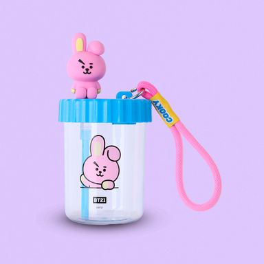 Vaso Plastico con Decoracion y Correa 520 Ml Cooky Serie Bt21