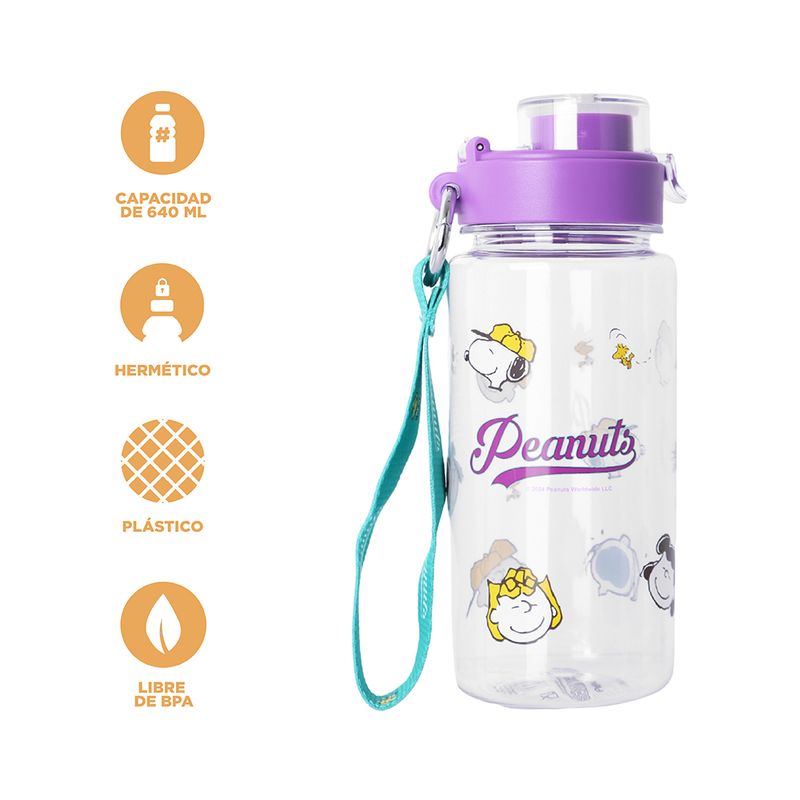 Vaso-Plastico-con-Correa-de-640-Ml-Serie-Snoopy-Morado-3-26265