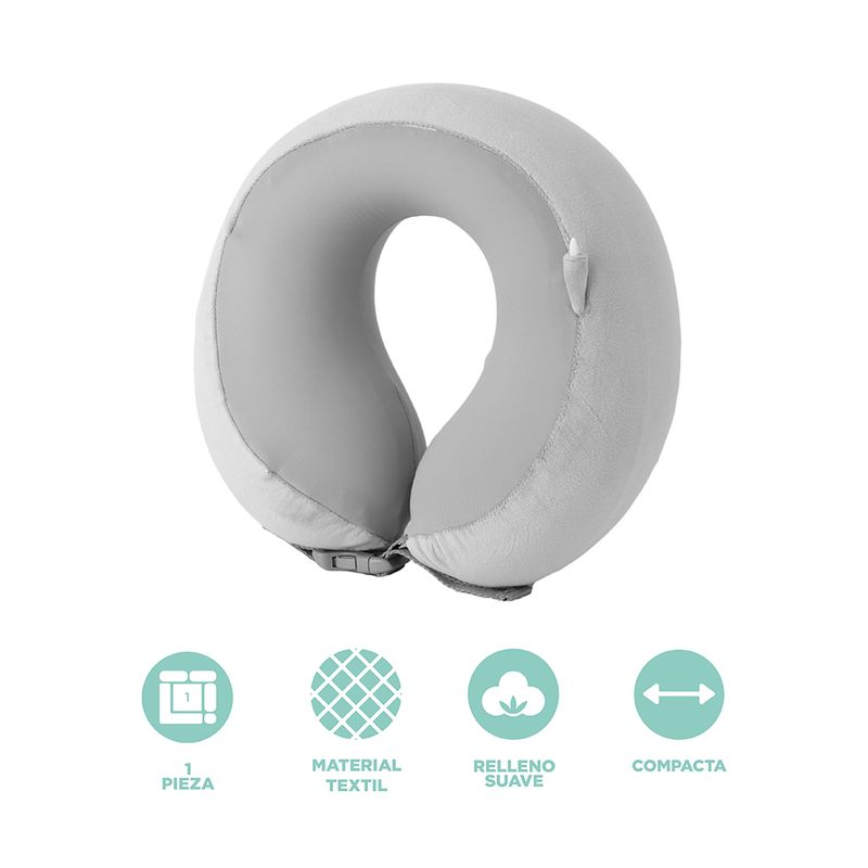 Almohada-de-Viaje-Ajustable-para-el-Cuello-con-Espuma-Viscoelastica-Serie-Miniso-Gris-3-26296