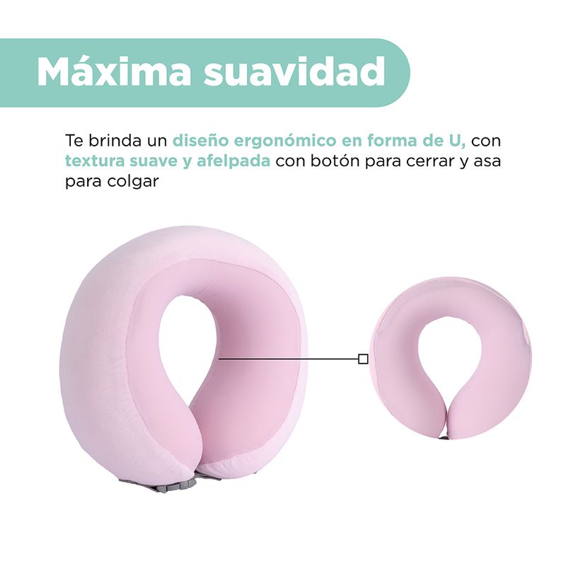 Almohada-de-Viaje-Ajustable-para-el-Cuello-con-Espuma-Viscoelastica-Serie-Miniso-Rosa-4-26297