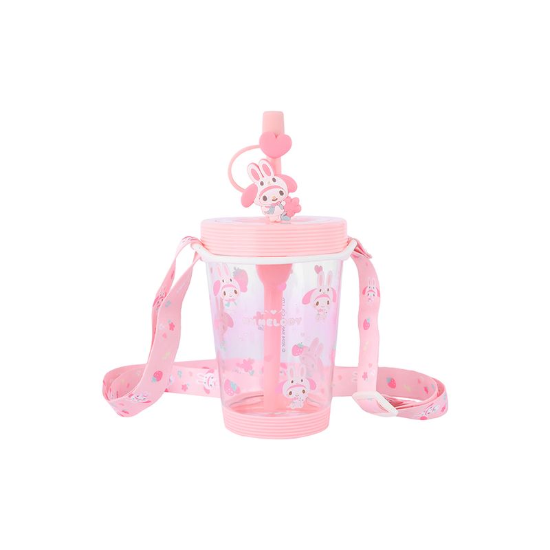 Vaso-Plastico-con-Correa-para-el-Hombro-de-535-Ml-My-Melody-Serie-Sanrio-Rosa-1-26593