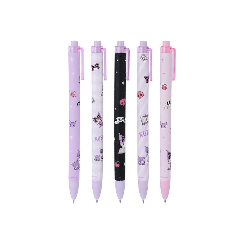 Juego-de-5-Esferos-Kuromi-0-5-Mm-Serie-Sanrio-Negro-1-26483