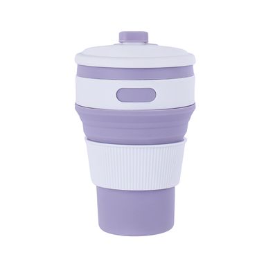 Vaso Plastico Plegable de Silicona de 350 Ml Serie Miniso Purpura