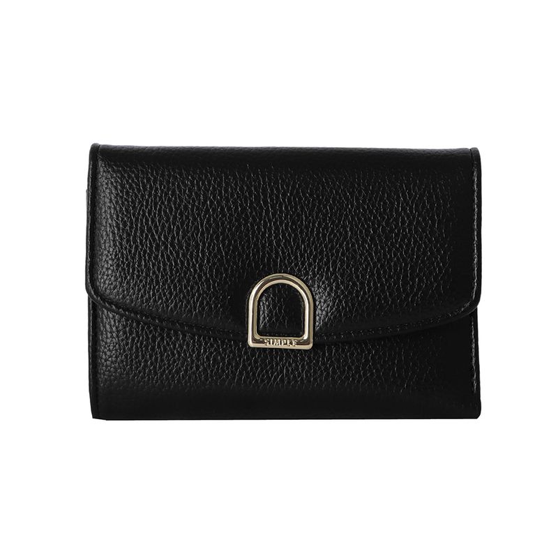 Cartera-para-Mujer-con-Hebilla-Dorada-Serie-Miniso-Negro-1-26526