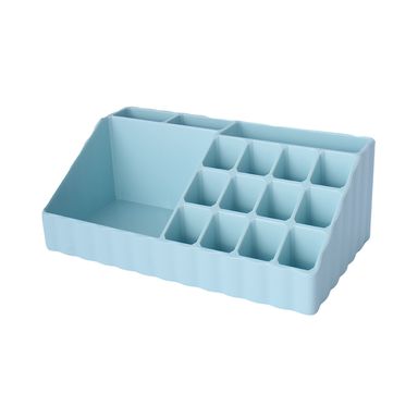 Organizador Plastico de Maquillaje con Compartimentos Serie Miniso 3 Piezas Azul