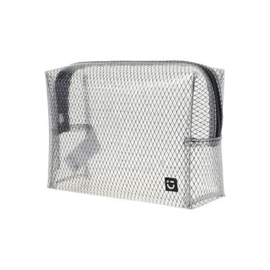 Cosmetiquera Grande Transparente con Red Serie Miniso Negro