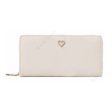 Cartera Larga con Corazon Serie Miniso Blanco