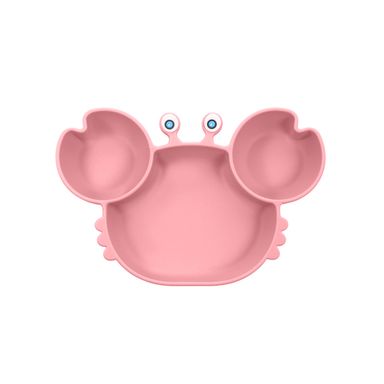 Plato de Silicona Dividido para Niños en Forma de Cangrejo Serie Miniso Rosa