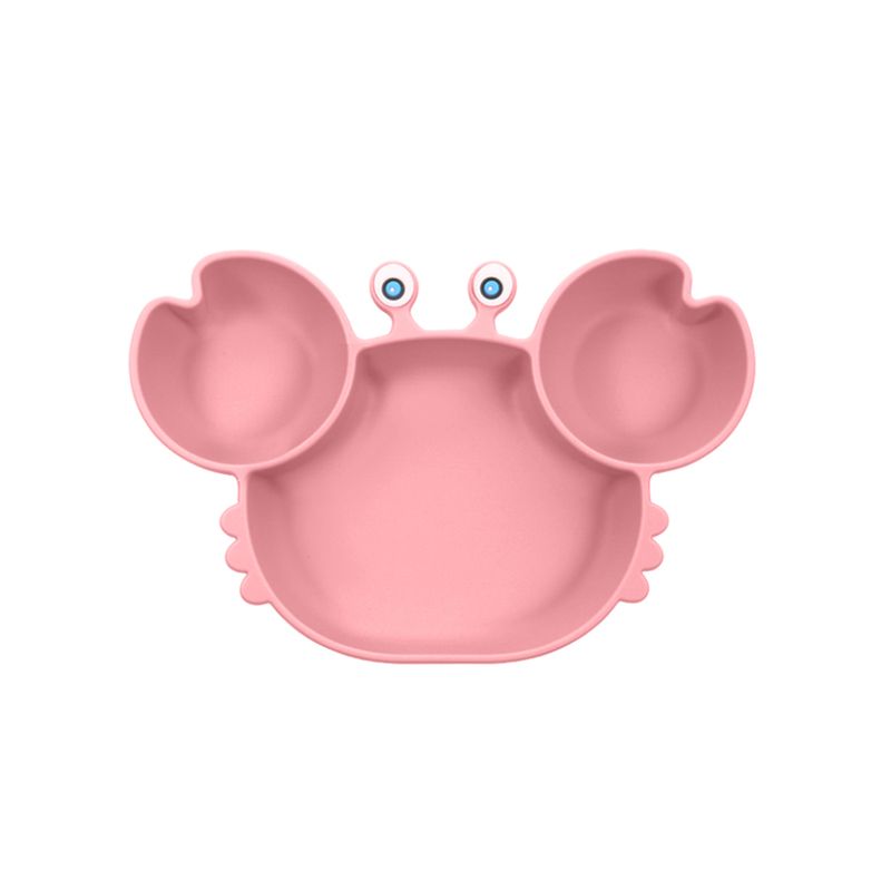 Plato-de-Silicona-Dividido-para-Ni-os-en-Forma-de-Cangrejo-Serie-Miniso-Rosa-1-26558