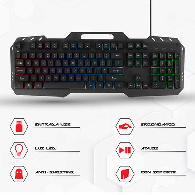 Teclado Rgb para Gaming Modelo A8-9 Serie Miniso Negro