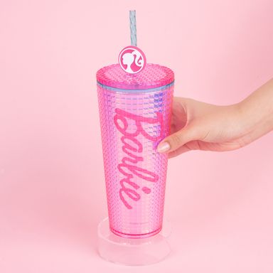 Vaso Plastico de Doble Pared con Pitillo 775 Ml Serie Barbie