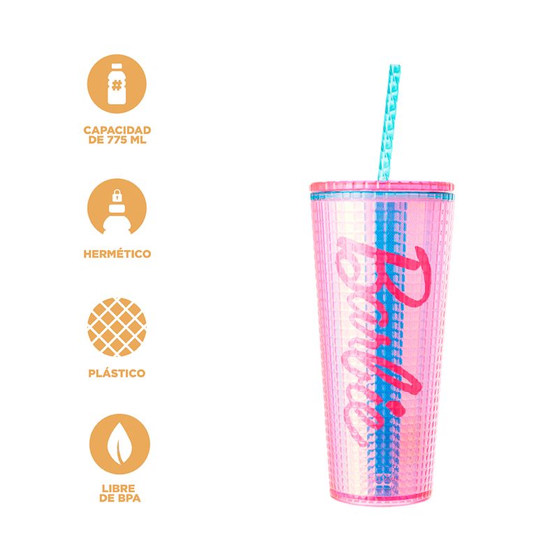 Vaso-Plastico-de-Doble-Pared-con-Pitillo-775-Ml-Serie-Barbie-4-26689