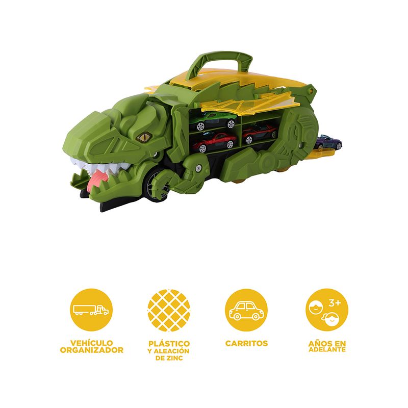 Vehiculo-Organizador-de-Pistas-con-Transformation-de-Dinosaurio-Serie-Miniso-Verde-3-26713