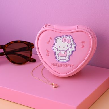 Monedero con Corazon Bordado Hello Kitty Serie Sanrio