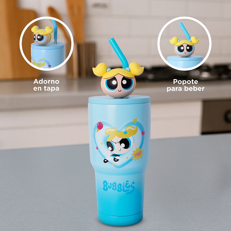 Vaso-de-Acero-Inoxidable-con-Pitillo-900-Ml-Serie-Las-Chicas-Super-Poderosas-Azul-5-26684
