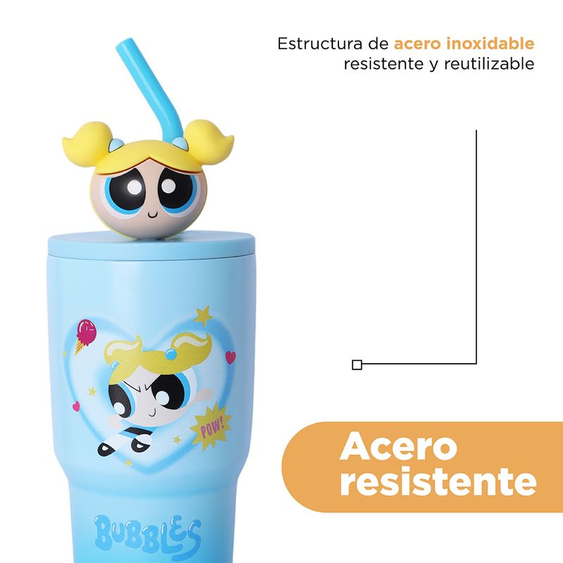 Vaso-de-Acero-Inoxidable-con-Pitillo-900-Ml-Serie-Las-Chicas-Super-Poderosas-Azul-6-26684