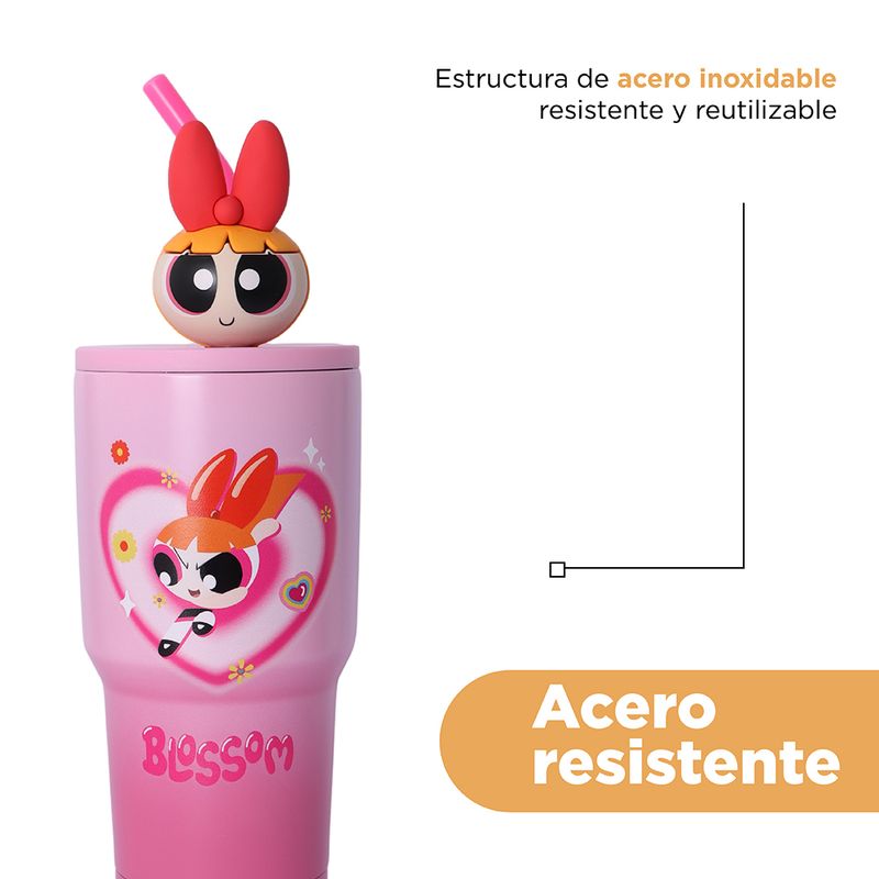 Vaso-de-Acero-Inoxidable-con-Pitillo-900-Ml-Serie-Las-Chicas-Super-Poderosas-Rosa-6-26686
