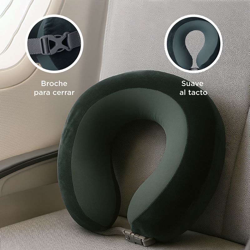 Almohada-para-Viaje-de-Espuma-Viscoelstica-Ajustable-para-el-Cuello-Serie-Miniso-Verde-Negruzco-5-26699