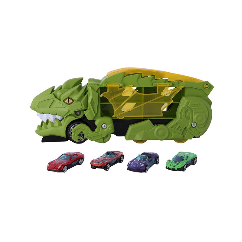 Vehiculo-Organizador-de-Pistas-con-Transformation-de-Dinosaurio-Serie-Miniso-Verde-1-26713