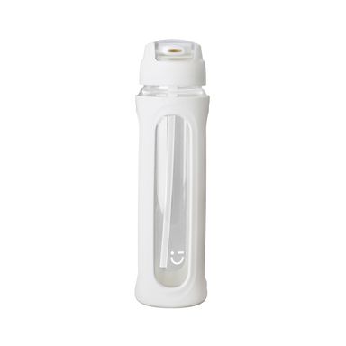 Botella de Vidrio con Tapa Abatible Pico y Asa 580 Ml Serie Miniso Blanco