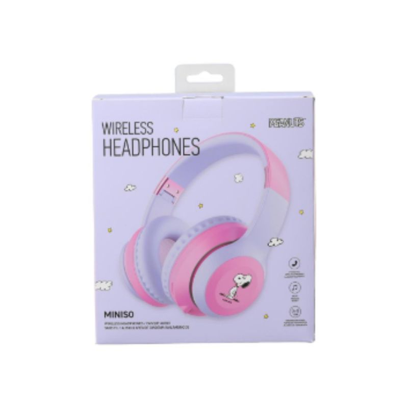 Audifonos-Inalambricos-Mod-23V10-Serie-Snoopy-Colorful-Vintage-Rosa-y-Morado-1-26792