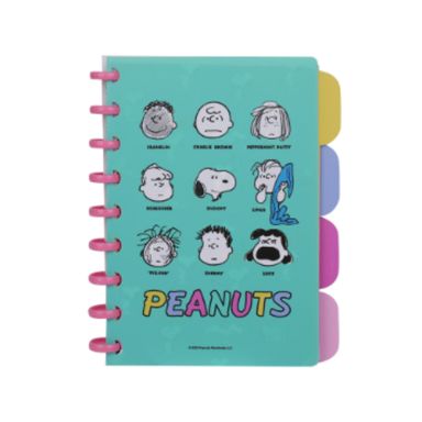 Cuaderno A5 Argollado 80 Hojas Serie Snoopy Colorful Vintage