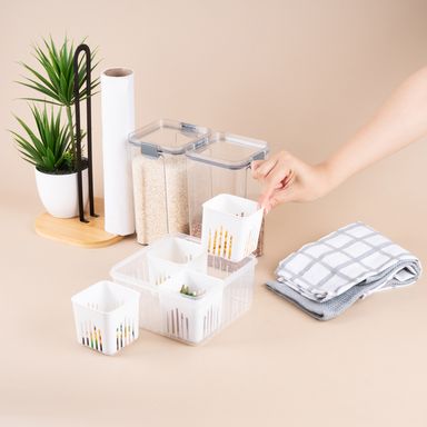 Contenedor de Comida 1500 Ml Cuadrado de 4 Compartimentos