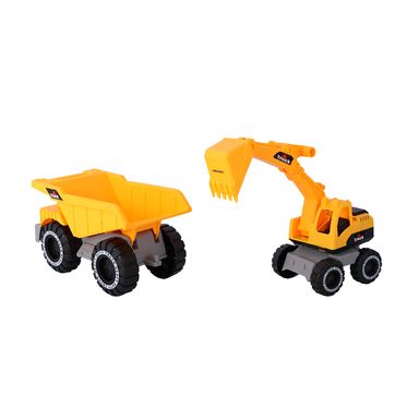 Set Vehiculos de Construccion Excavadora y  Camion Serie Miniso