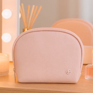 Cosmetiquera Media Luna Basica Lisa Serie Miniso Apricot