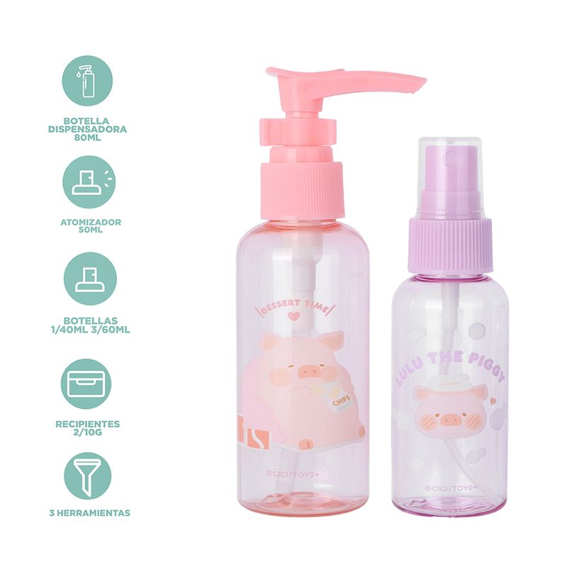 Set-Botellas-de-Viaje-Serie-Lulu-The-Piggy-11-Piezas-3-27067