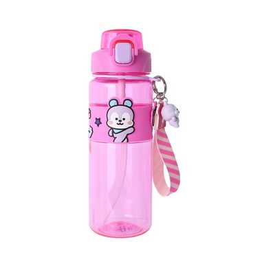 Botella 800 Ml con Correa y Funda Serie Bt21 Rosa