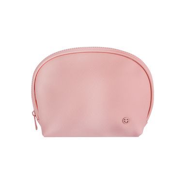 Cosmetiquera Media Luna Basica Lisa Serie Miniso Rosa Claro