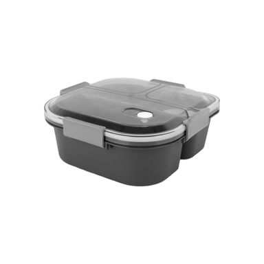 Contenedor Caja Bento de 3 Compartimentos 1200 Ml Negro Serie Miniso
