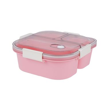 Contenedor para Alimentos de 3 Compartimentos 1200 Ml Rosa Serie Miniso