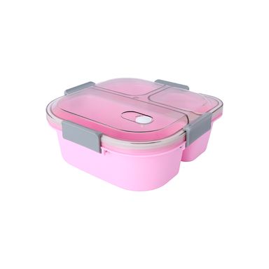 Contenedor de Comida con 3 Compartimentos 1200 Ml Morado Serie Miniso