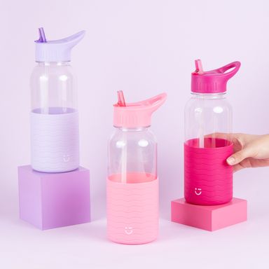 Botella 1000 Ml con Asa y Funda Rojo Rosa
