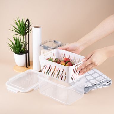 Contenedor para Alimentos 33l con Cesta de Drenaje