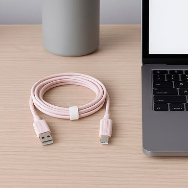 Cable de Carga Tipo C Eco Friendly Serie Miniso Rosa