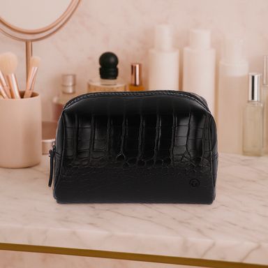 Cosmetiquera Piel Cocodrilo Serie Miniso Negro