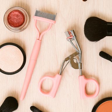 Set de Encrespador de Pestanas y Peine Serie Peach Pink