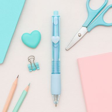 Esfero de Gel Retractil Negro Cuerpo Azul Serie Miniso