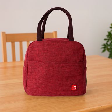 Lonchera Bolsillo al Frente Serie Miniso Rojo Quemado